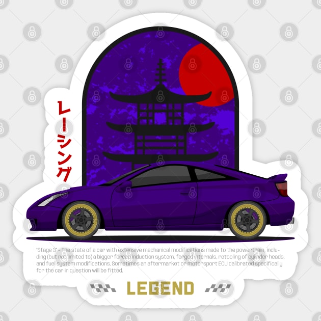 Tuner Purple Celica MK7 JDM Sticker by GoldenTuners